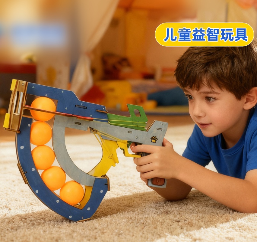 Table Tennis Gun - Mainan Edukasi Anak-anak DIY Pistol Tenis